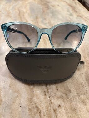 Emporio Armani Translucent Aqua Sunglasses, mod EA4003 with cloth and case